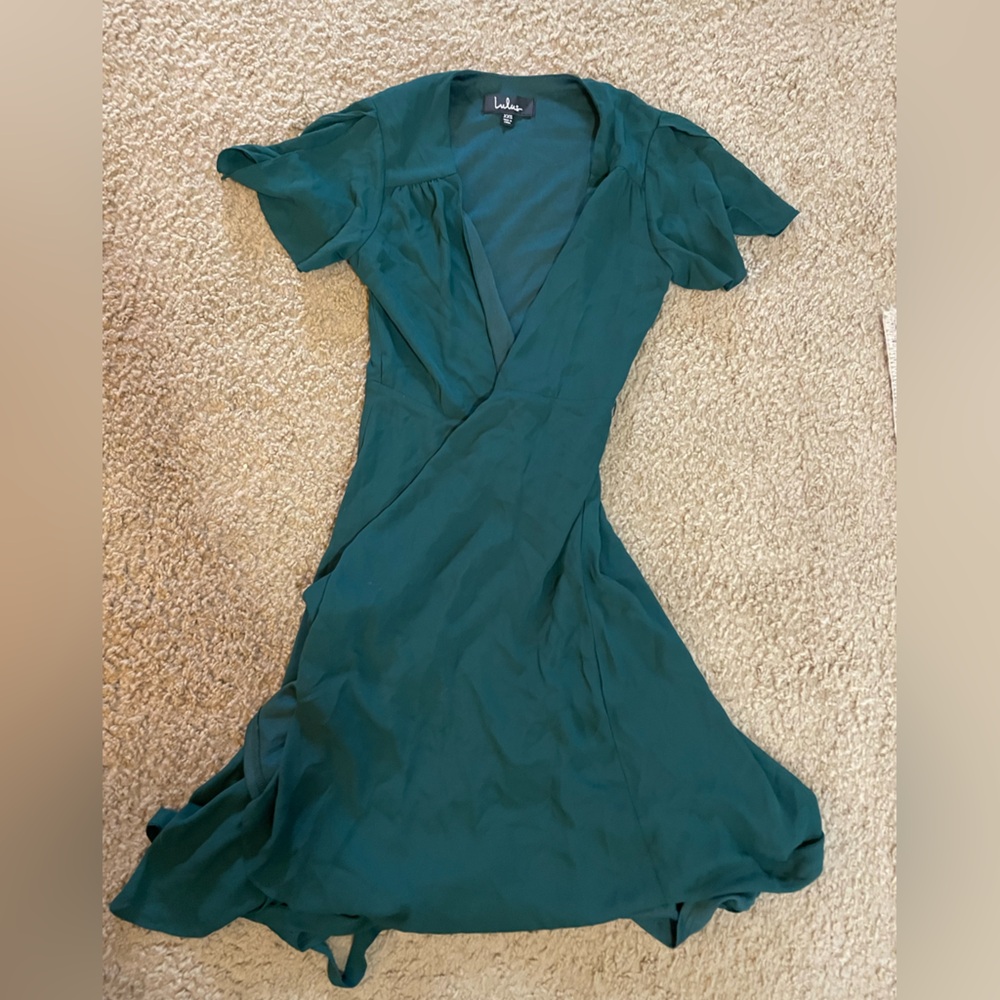 Lulus Emerald Green Wrap Dress size XXS